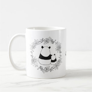 Caneca De Café A mãe do urso Panda e o bebê personalizados com o 
