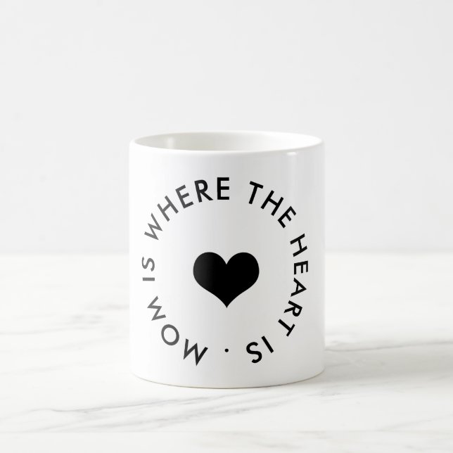 Caneca De Café A mãe é onde está o coração. (Centro)