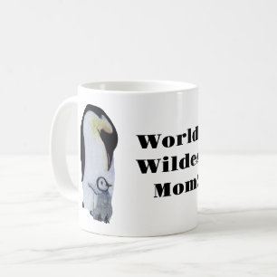 Caneca De Café A mãe mais selvagem do mundo! Pinguim e bebê