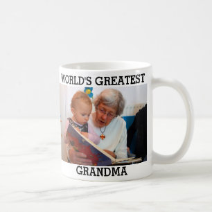 Caneca De Café A maior foto de vovó do mundo Cria sua própria