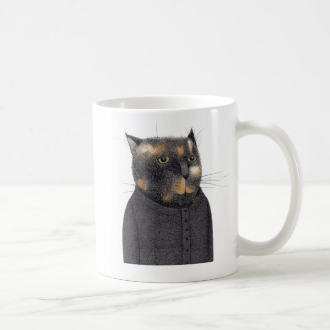 Caneca De Café A MALHADA DE GATO Branco. (Direita)