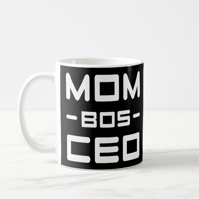 Caneca De Café A mamã engraçada do CEO do Bos da mamã cita ideias (Esquerda)