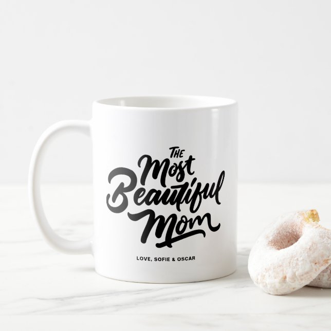 Caneca De Café A Mão Mais Bonita Da Mãe Personalizada (Com Donut)