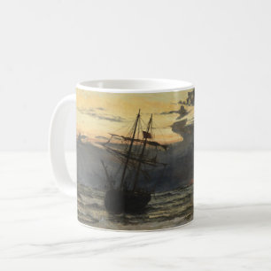 Caneca De Café A Mar-Praia após uma estadia da tempestade,