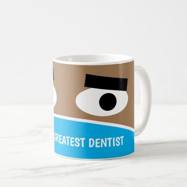Caneca De Café A máscara de rosto engraçada do Maior Dentista do  (Frente Esquerda)
