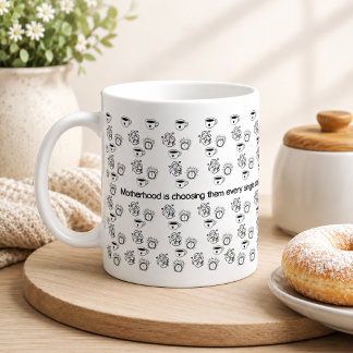 Caneca De Café A Maternidade Funciona com Amor, Não com Sono