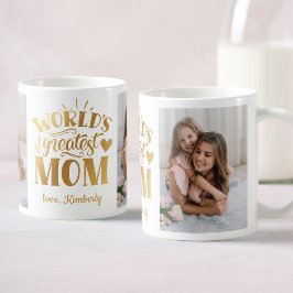 Caneca De Café A melhor colagem de fotos personalizada da mãe do 