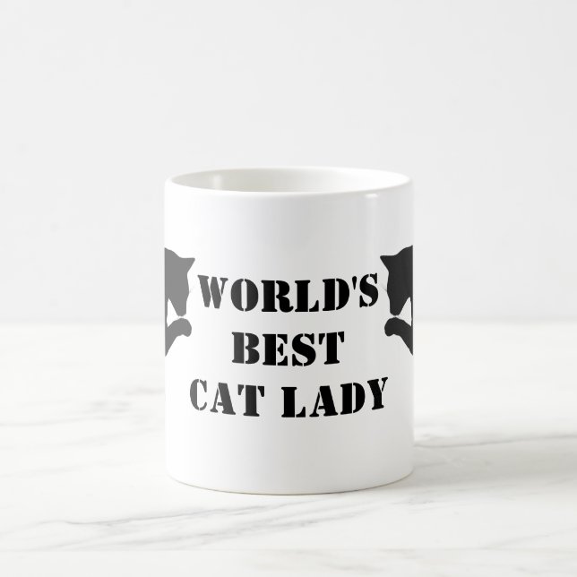 Caneca De Café A melhor dama de gatos do mundo (Centro)