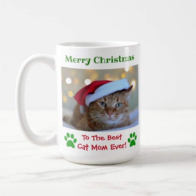 Caneca De Café A Melhor Gato De Natal Mãe Já Fez Foto (Esquerda)