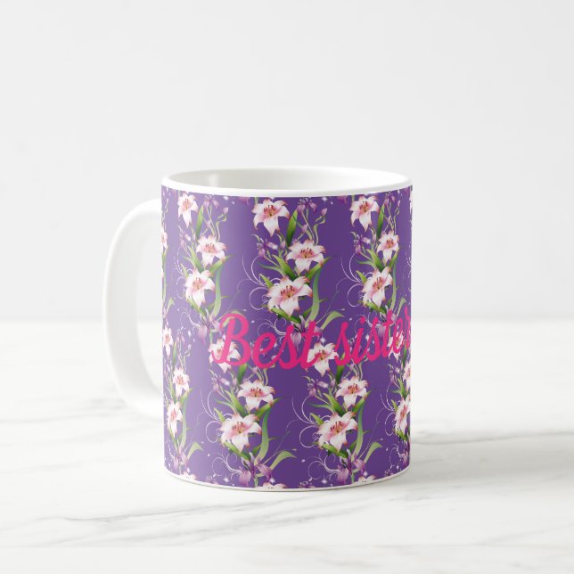 Caneca De Café A melhor irmã de todos os tempos (Frente Esquerda)