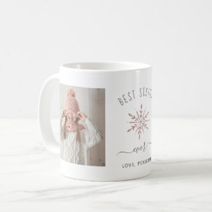 Caneca De Café A melhor irmã sempre floco de neve Dourado