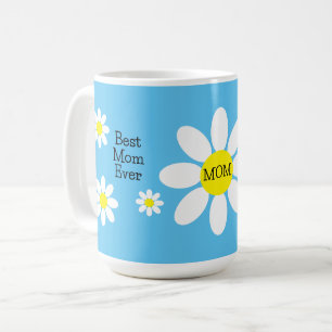 Caneca De Café A Melhor Mãe Alguma Vez Branca Disitice Azul Céu F
