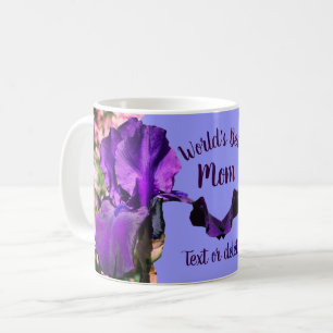 Caneca De Café A melhor mãe da flor da íris roxa personalizada