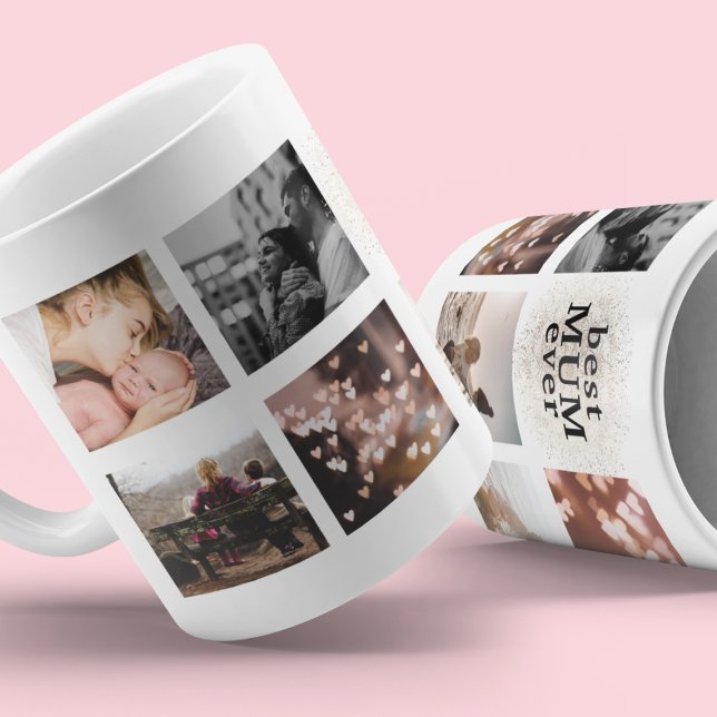 Caneca De Café A melhor MÃE de todas as fotos Douradas personaliz (Criador carregado)