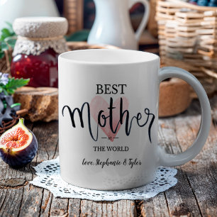 Caneca De Café A melhor mãe do coração cor de água rosa