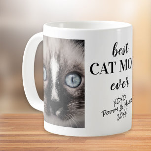 Caneca De Café A Melhor Mãe Gato Já Personalizada Fotos