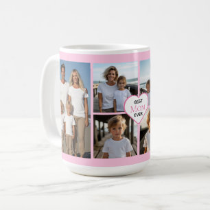 Caneca De Café A melhor mãe já personalizou o modelo de foto rosa