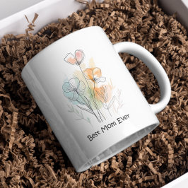 Caneca De Café A Melhor Mãe Mug com Flores
