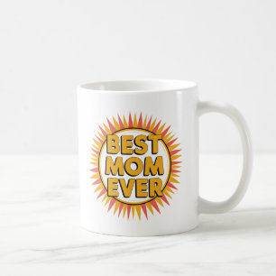 Caneca De Café "A Melhor Mãe Nunca Mais Design de Sunburst - Pres