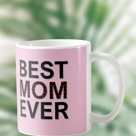 Caneca De Café A melhor mãe rosa com Dia de as mães vermelho