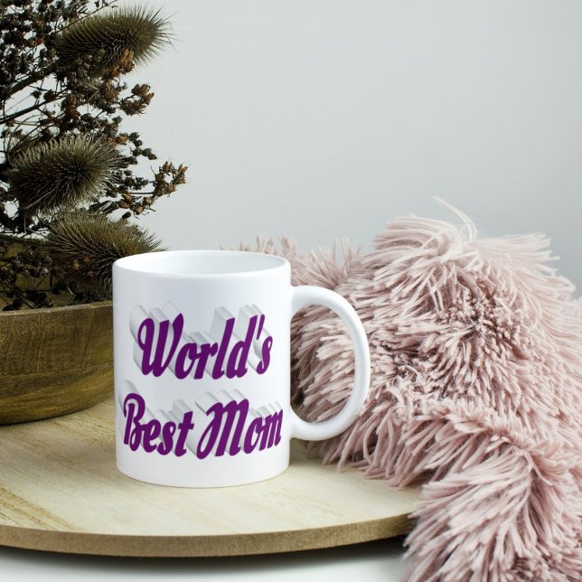 Caneca De Café A melhor mãe roxa, metade do texto (Criador carregado)