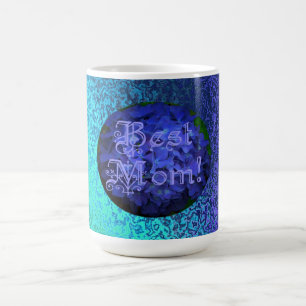 Caneca De Café A melhor mamã com fundo azul da flor