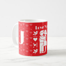 Caneca De Café A modern Bauhaus personalized Valentine’s Day