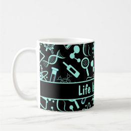 Caneca De Café a moderna bioquímica azul do aqua é complexa