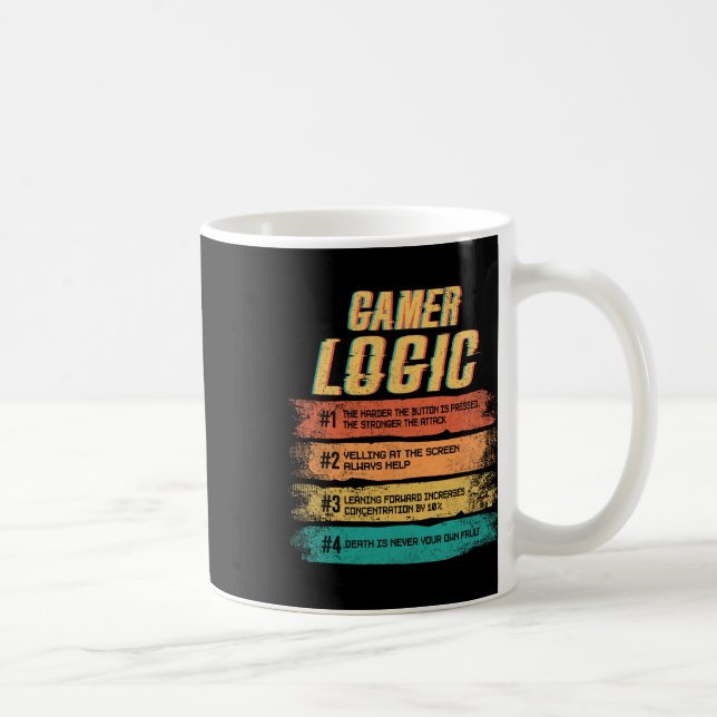 Caneca De Café A Morte Lógica Dos Jogadores Nunca É Culpa Sua (Direita)