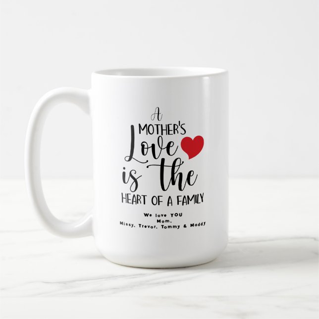Caneca De Café A Mother's Day Love Heart Of Family T-Shirt (Esquerda)