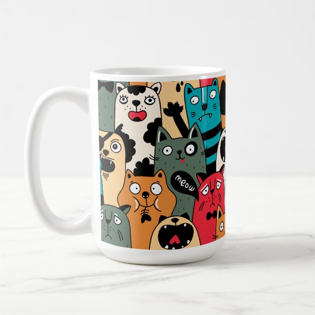 Caneca De Café A multidão de gatos (Esquerda)