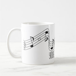 Caneca De Café A música branca preta simples nota o nome feito