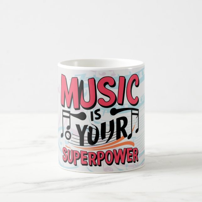 Caneca De Café A Música é Seu Superpoder (Centro)