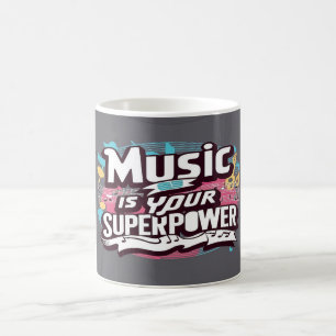 Caneca De Café A Música é Seu Superpoder