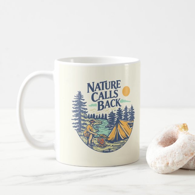 Caneca De Café A Natureza Retorna (Com Donut)