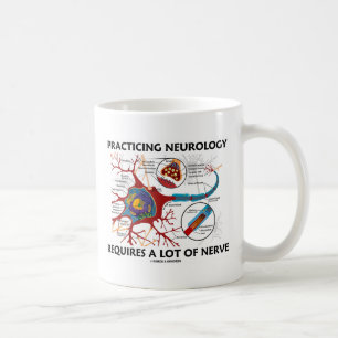 Caneca De Café A neurologia praticando exige muito nervo