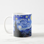 Caneca De Café A Noite Estrelada de Van Gogh<br><div class="desc">A pintura a óleo do mestre holandês Vincent Van Gogh (1853-1890) Provavelmente sua pintura mais famosa, Van Gogh pintou "A Noite Estrelada" em 1889 da memória enquanto em um asilo na França onde ele se registrou para depressão. A cena retrata a vista de sua janela de quarto. Na pintura há...</div>
