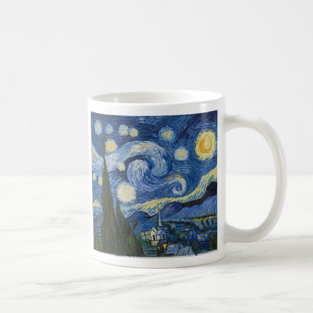 Caneca De Café A noite estrelado de Vincent van Gogh (Direita)