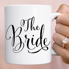 Caneca De Café A Noiva Elegante Casamento Letra Preta