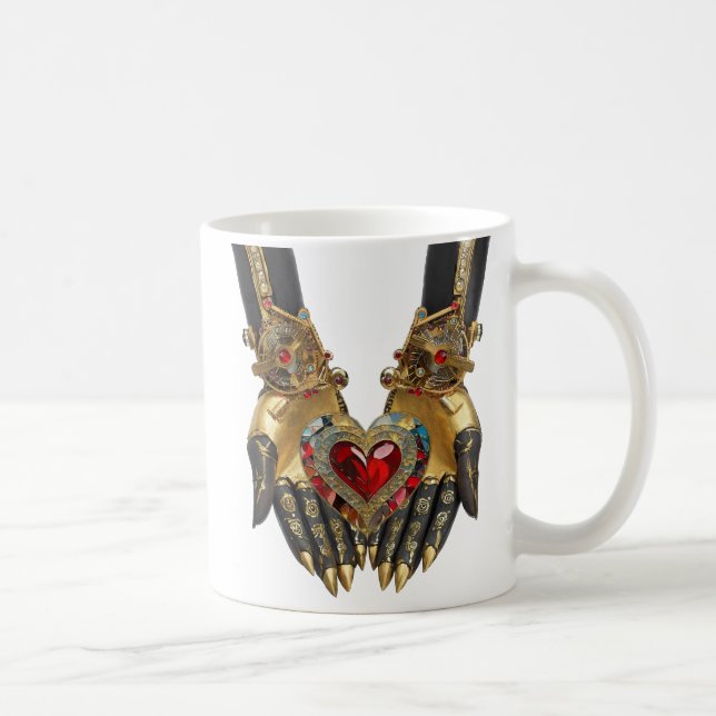 Caneca De Café A oferta - Coração nas Mãos (Direita)