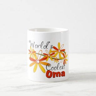 Caneca De Café A Oma Mais Legal do Mundo Floral