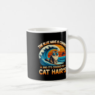 Caneca De Café A onda azul está chegando e está coberta em Cat Ha