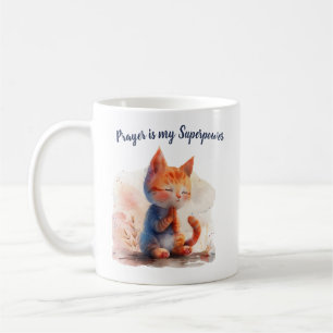 Caneca De Café A Oração de Gatinho Bonito é a minha superpotência