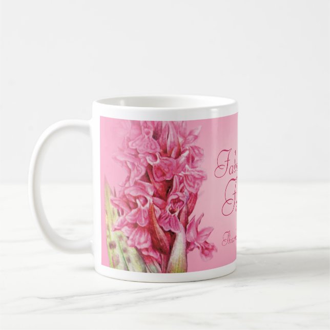 Caneca De Café "A orquídea do rosa do amigo fabuloso" agradece à (Esquerda)