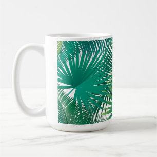 Caneca De Café A palmeira tropical do viagem feliz do dia sae da