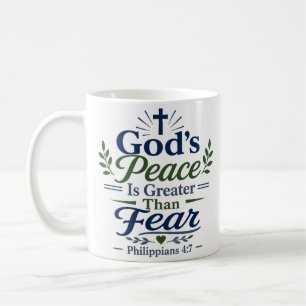 Caneca De Café A Paz de Deus é Maior Que o Medo Citação Cristã