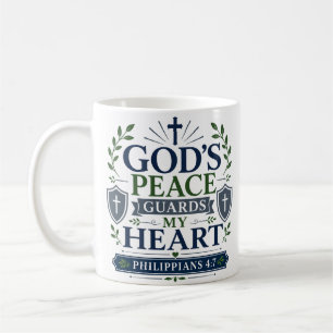 Caneca De Café A Paz de Deus Guarda Meu Coração Citação de Espera