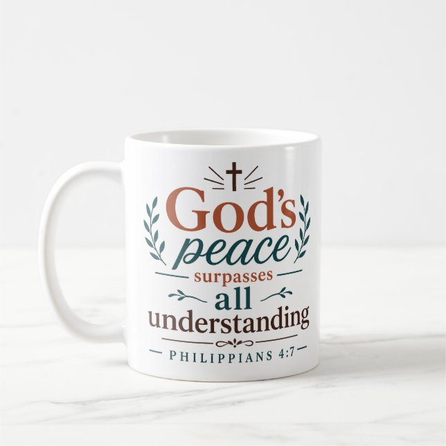 Caneca De Café A Paz de Deus Supera Todo Entendimento Escritura (Esquerda)