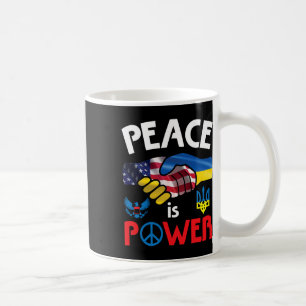 Caneca De Café A Paz é o Poder Aperto de Mão EUA Ucrânia Unidade