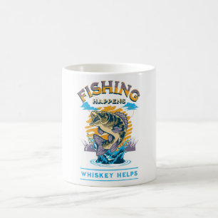 Caneca De Café A pesca acontece. O uísque ajuda!